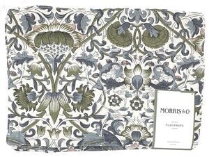 William Morris & Co Placemats Lodden 100% Cotton Fabric 13x19 Set 4 Green Blue